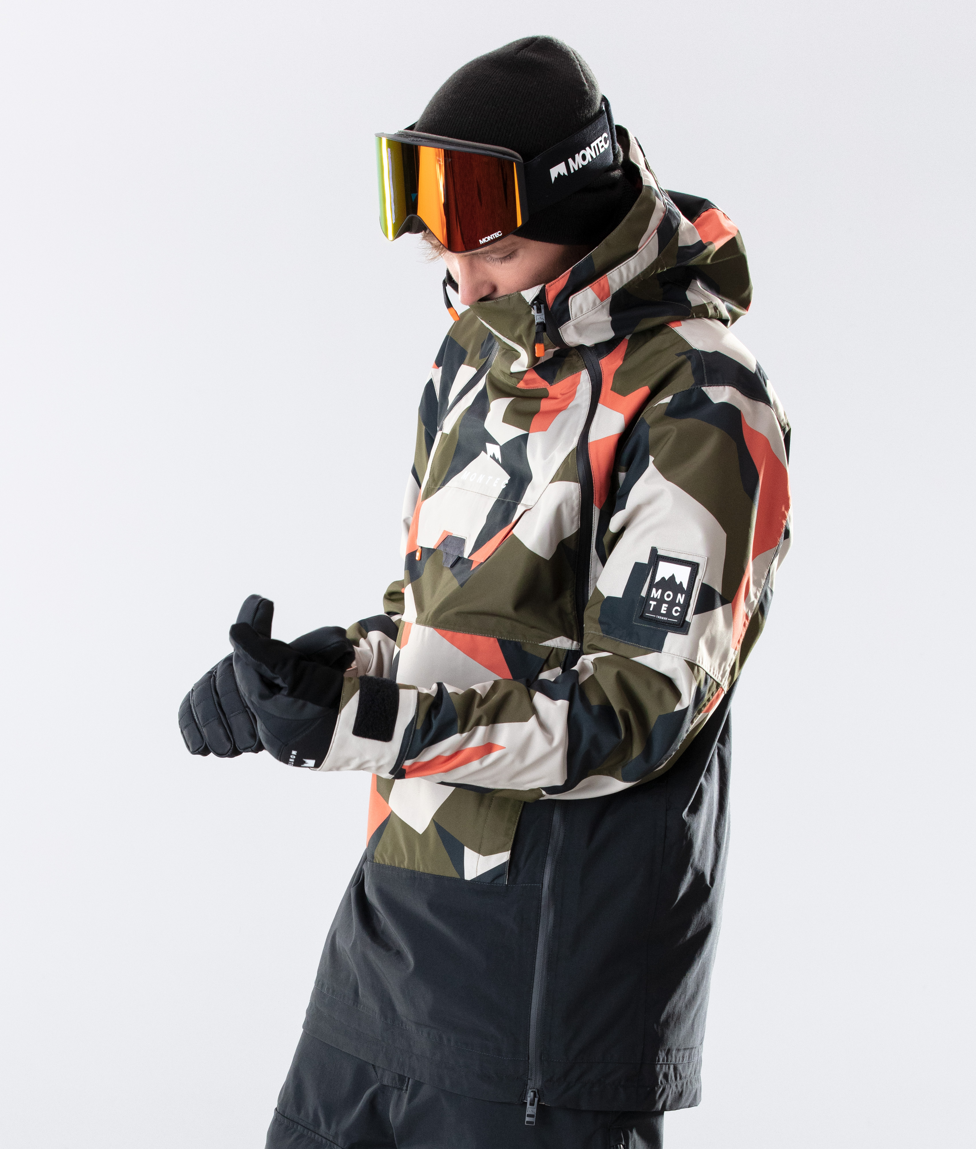 Ski Jacket Orange Green Camo/Black 