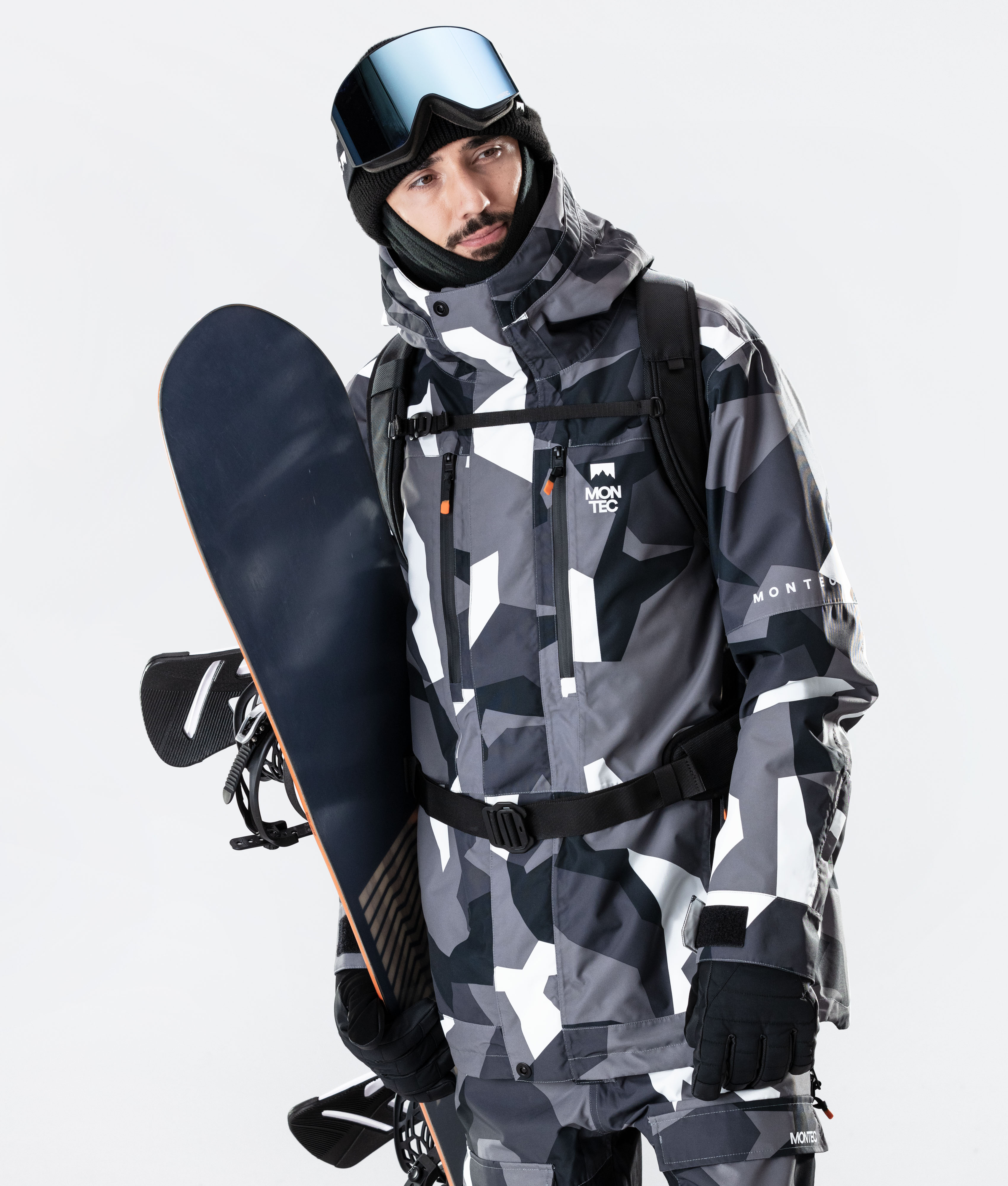 hooded top snowboard Grey camo snowboarding ski hoodie snowboarder hoody 