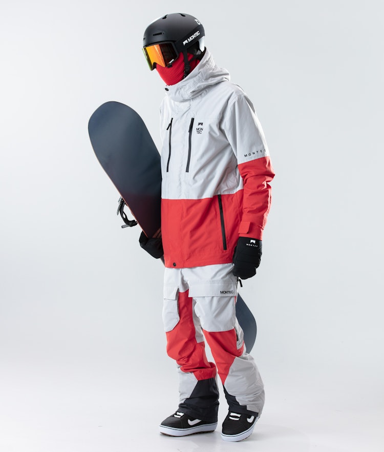 Montec Fawk 2020 Snowboard Jacket Men Light Grey/Red
