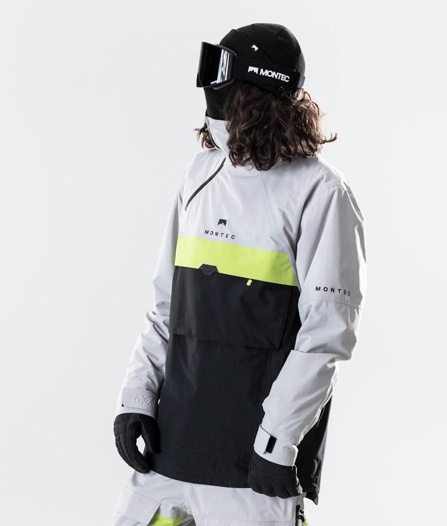 Dune 2020 Veste Snowboard Homme Light Grey/Neon Yellow/Black Renewed
