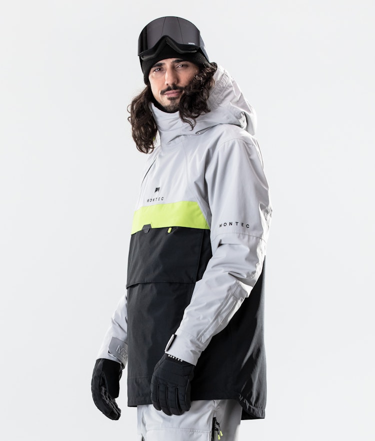 Dune 2020 Snowboard Jacket Men Light Grey/Neon Yellow/Black, Image 3 of 7