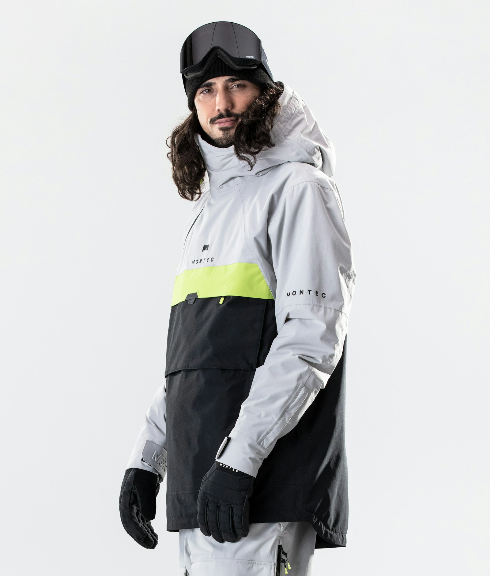 Montec Dune 2020 Snowboard jas Heren Light Grey/Neon Yellow/Black