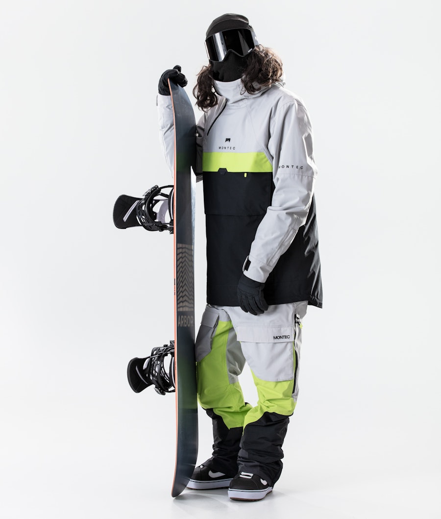 Montec Dune 2020 Veste Snowboard Homme Light Grey/Neon Yellow/Black