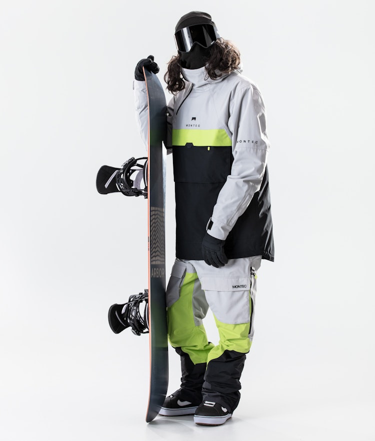 Montec Dune 2020 Veste Snowboard Homme Light Grey/Neon Yellow/Black