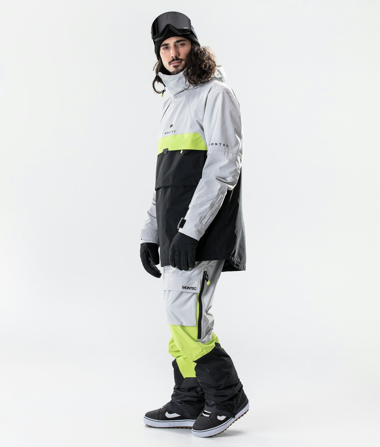 Dune 2020 Veste Snowboard Homme Light Grey/Neon Yellow/Black