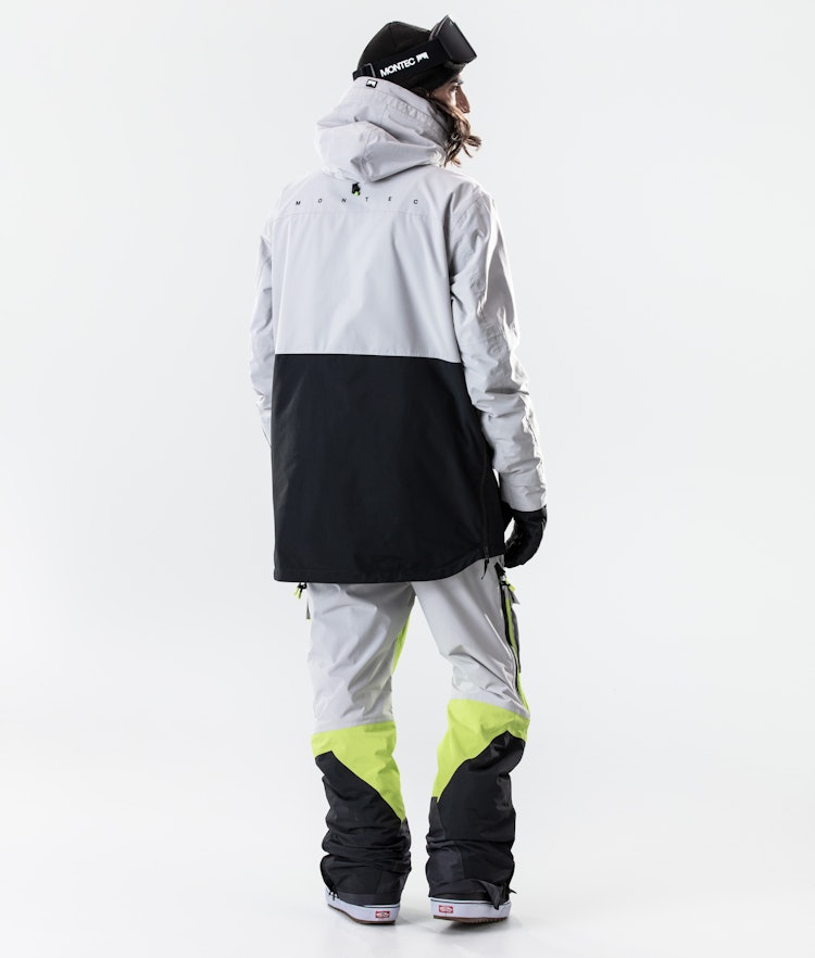 Dune 2020 Snowboard Jacket Men Light Grey/Neon Yellow/Black Renewed
