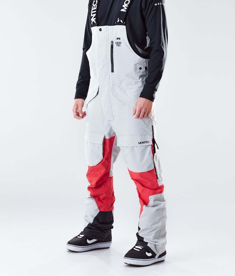 Montec Fawk 2020 Snowboard Pants Men Light Grey/Red