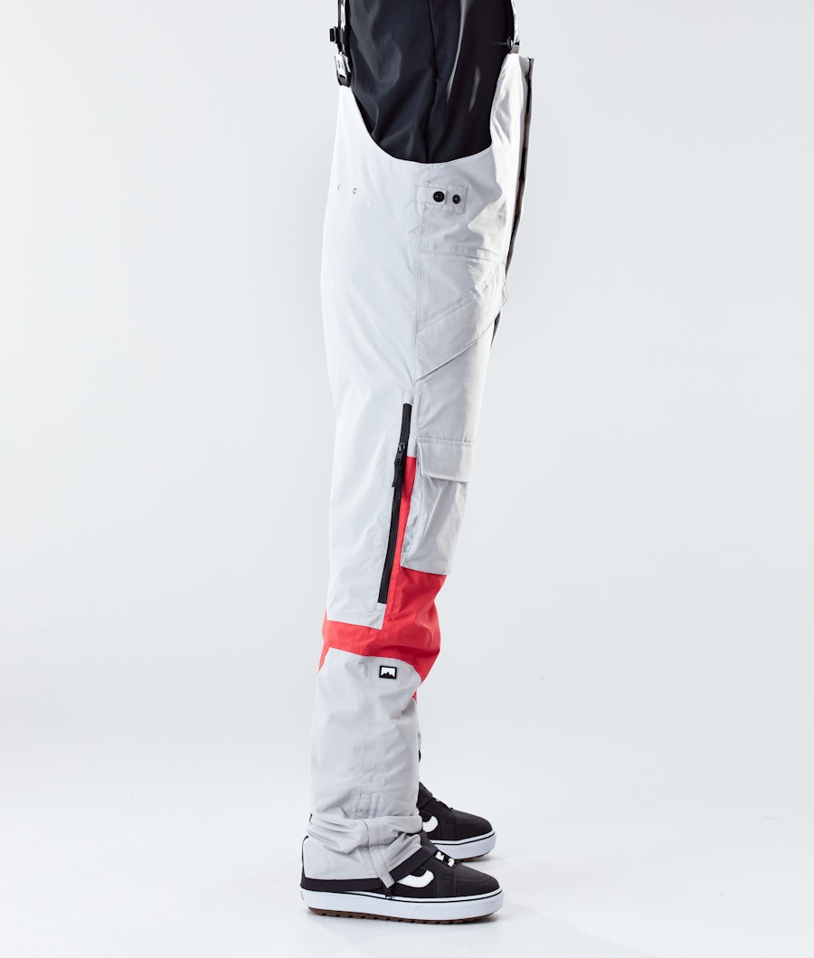 Montec Fawk 2020 Men's Snowboard Pants Light Grey/Red