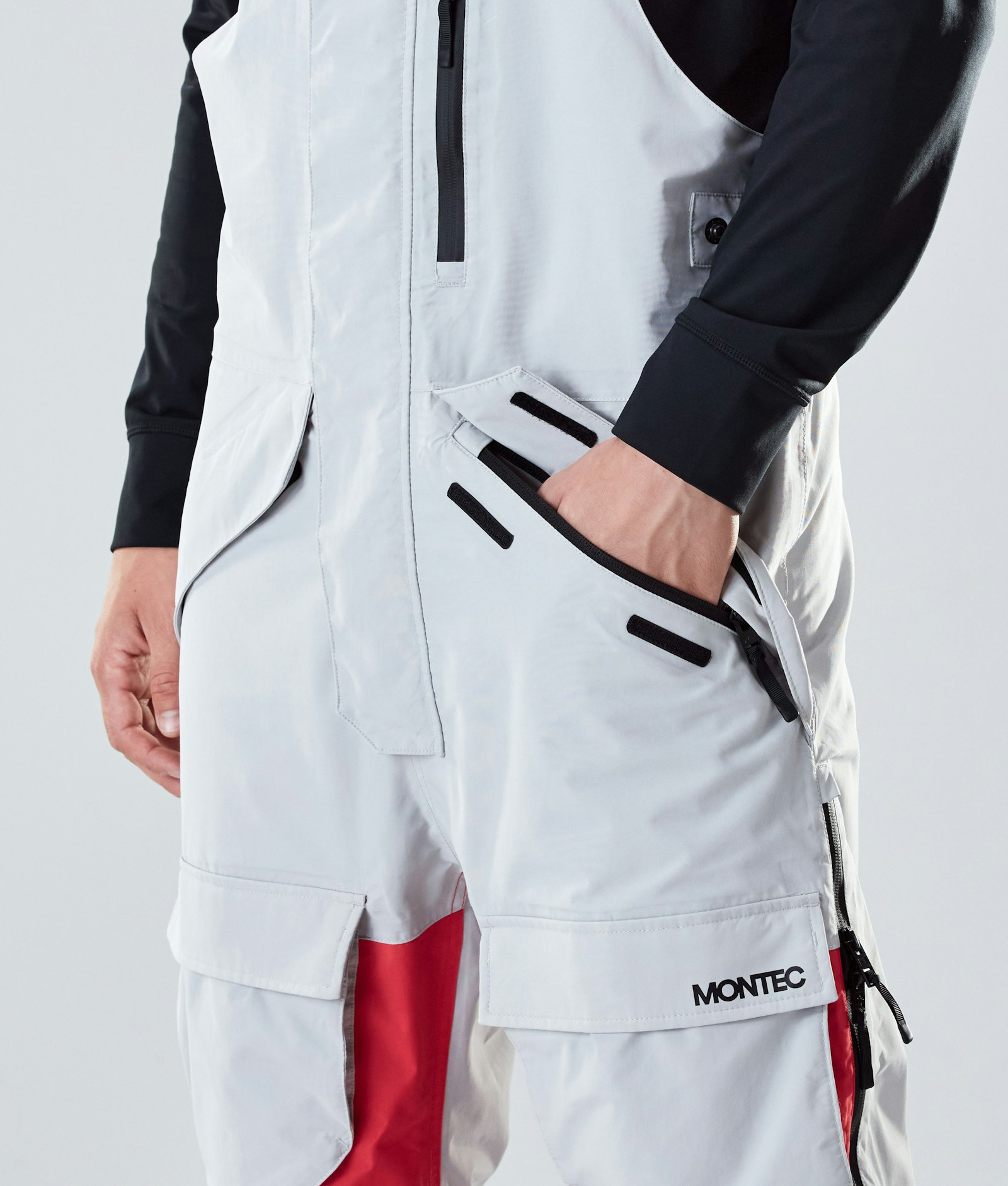 Montec Fawk 2020 Snowboard Pants Men Light Grey/Red