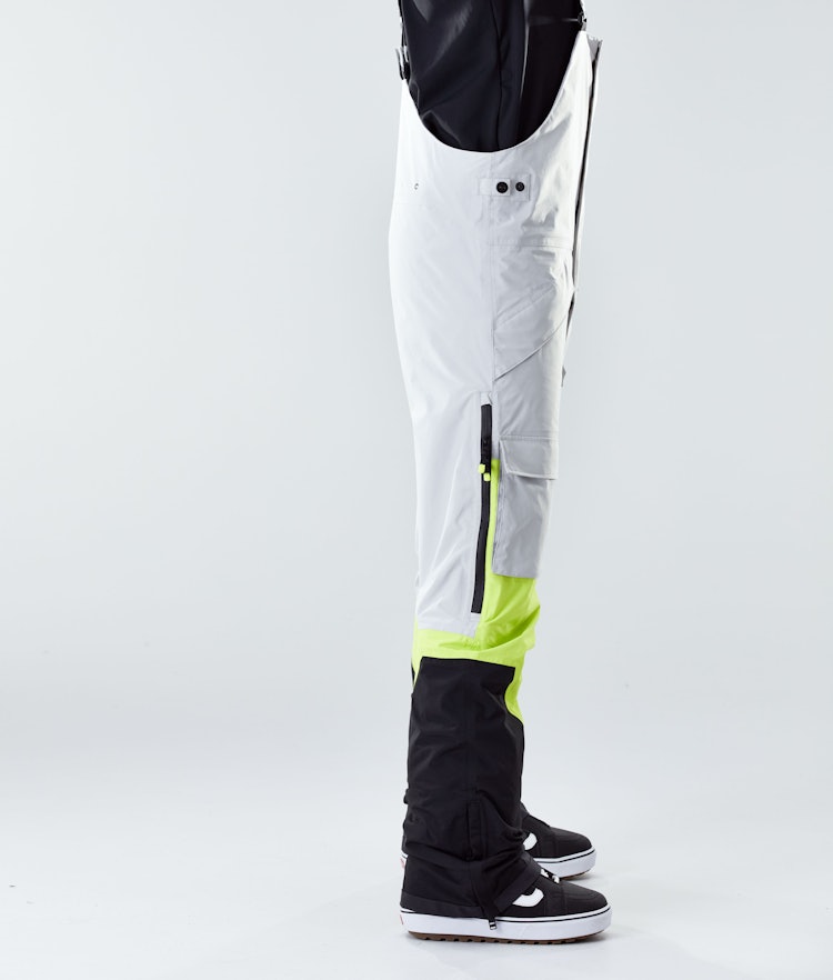 Montec Fawk 2020 Pantalon de Snowboard Homme Light Grey/Neon Yellow/Black Renewed, Image 2 sur 6