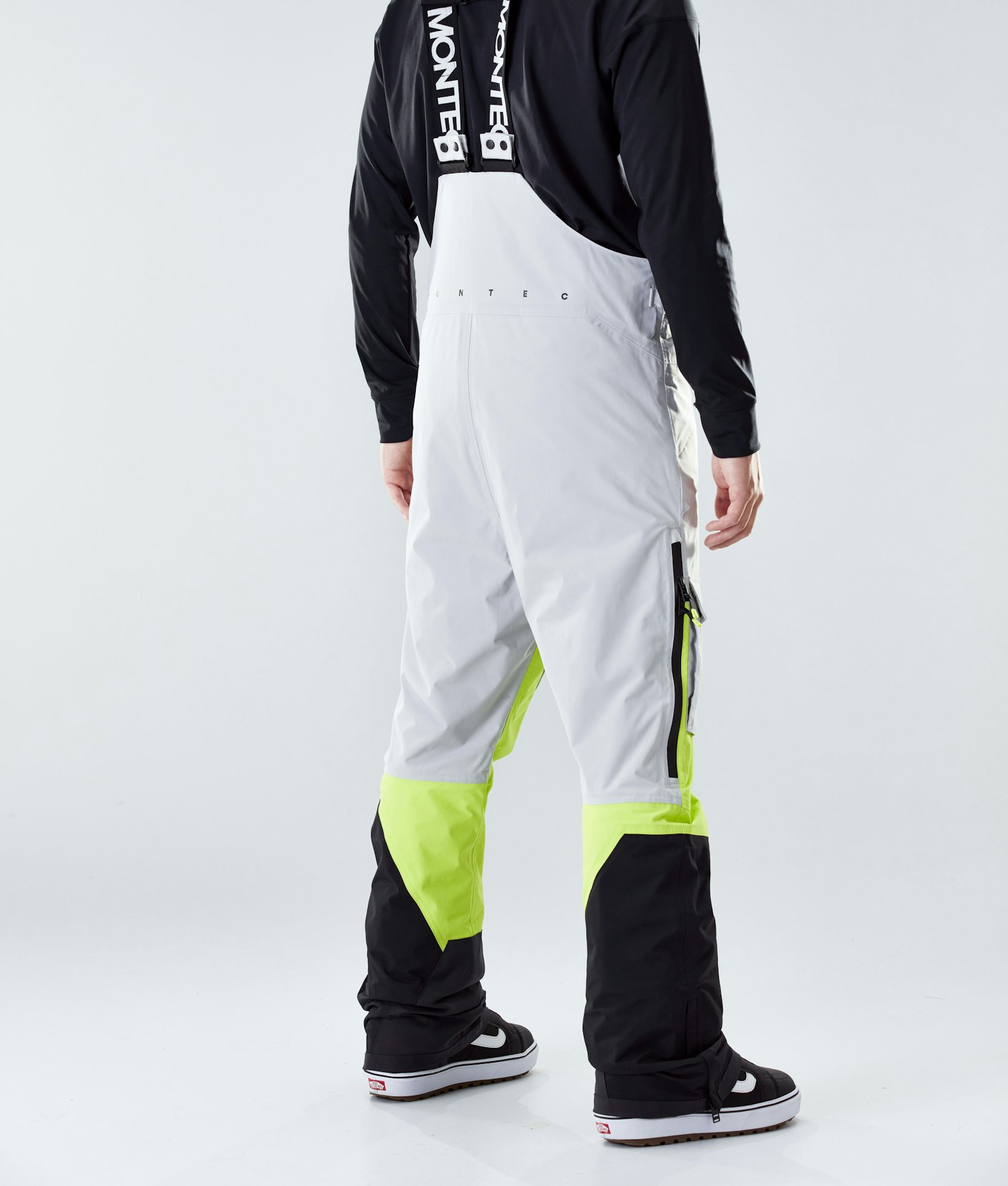 Montec Fawk 2020 Pantaloni Snowboard Uomo Light Grey/Neon Yellow/Black Renewed, Immagine 3 di 6