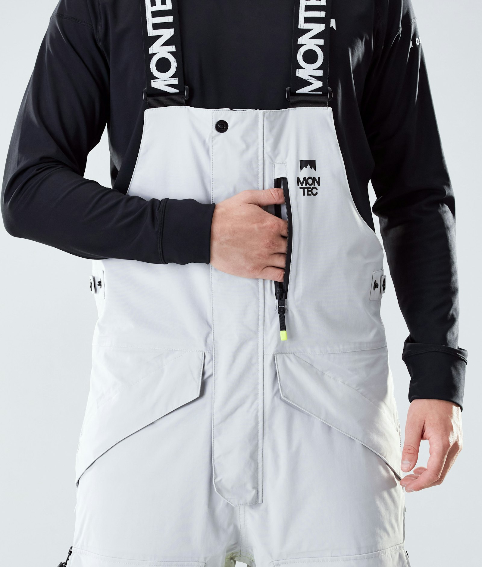 Fawk 2020 Spodnie Snowboardowe Mężczyźni Light Grey/Neon Yellow/Black