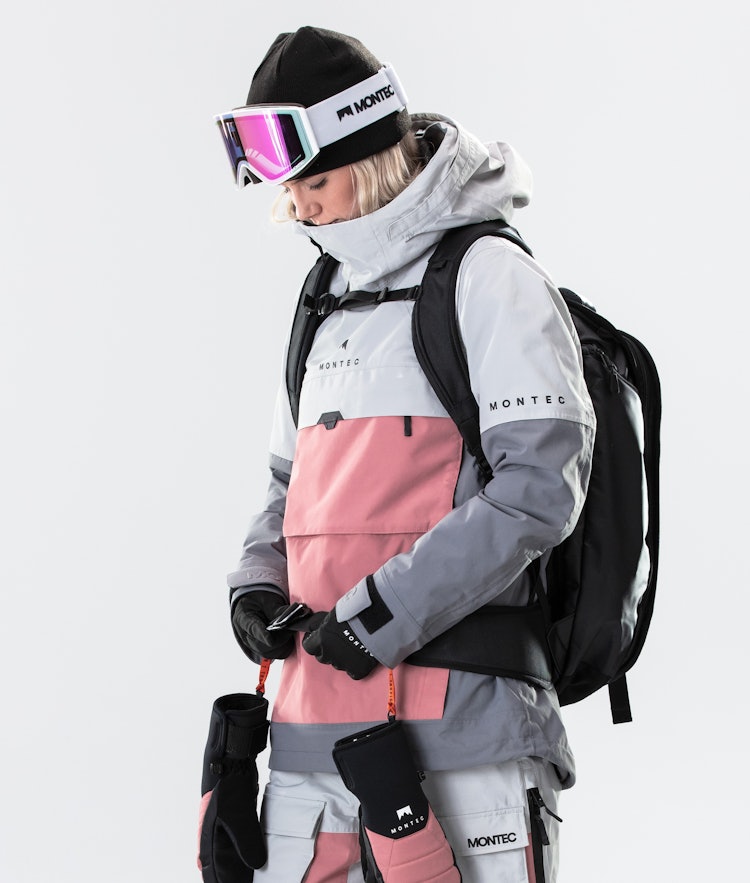 Montec Dune W 2020 Snowboardjakke Dame Light Grey/Pink/Light Pearl