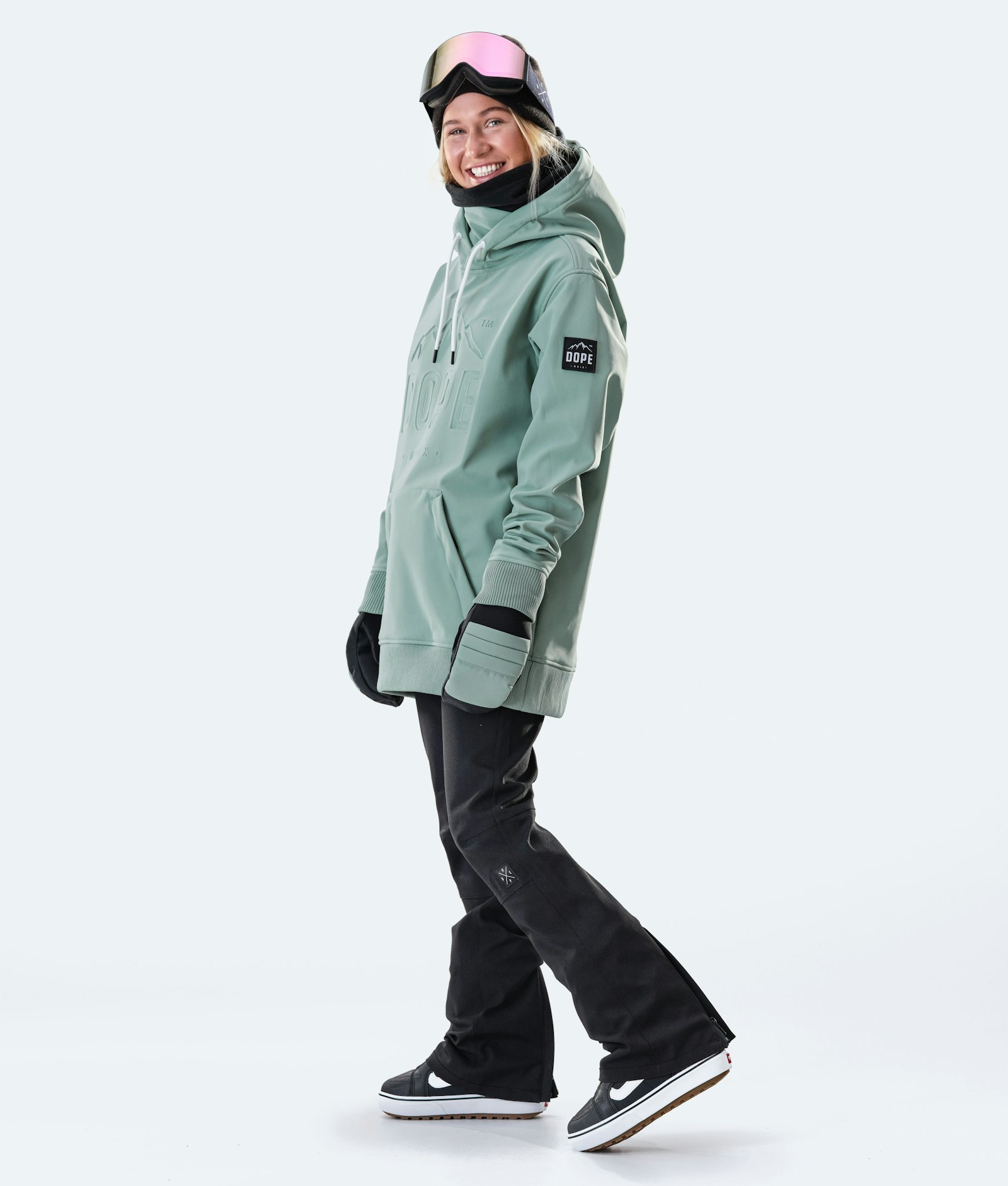 Dope Yeti W 10k Snowboard Jacket Women EMB Faded Green