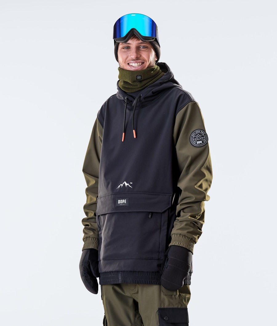 Dope Wylie 10k Snowboard Jacket Patch Black/Olive Green