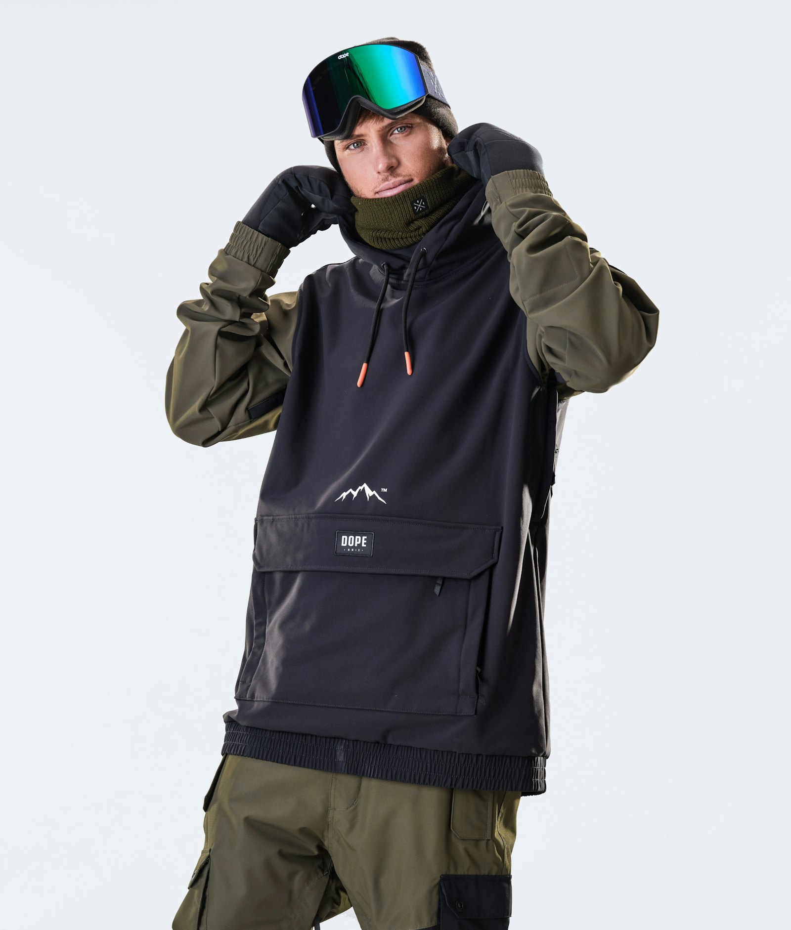 Wylie 10k Ski Jacket Men Patch Black/Olive Green
