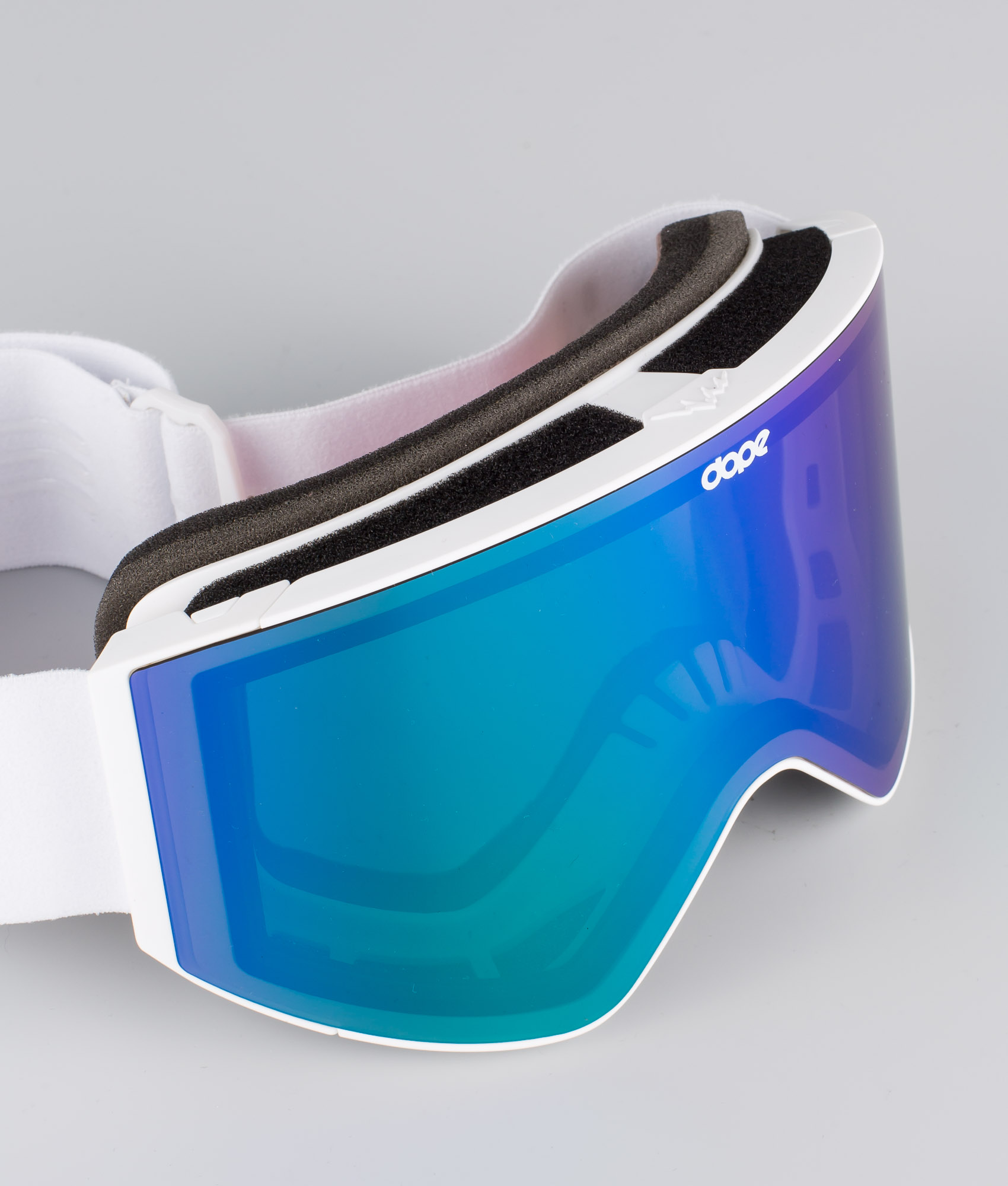 Dope Sight 2021 Masque de ski Homme White/Green Mirror - Blanc
