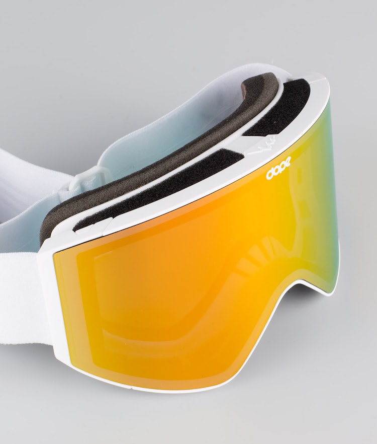 Dope Sight Masque de ski Homme White W/White Green Mirror - Blanc