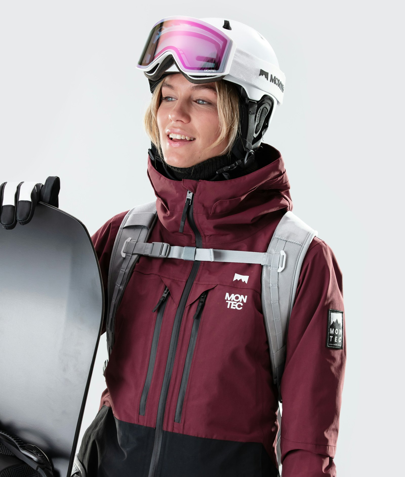 Moss W 2020 Snowboard Jacket Women Burgundy/Black Renewed