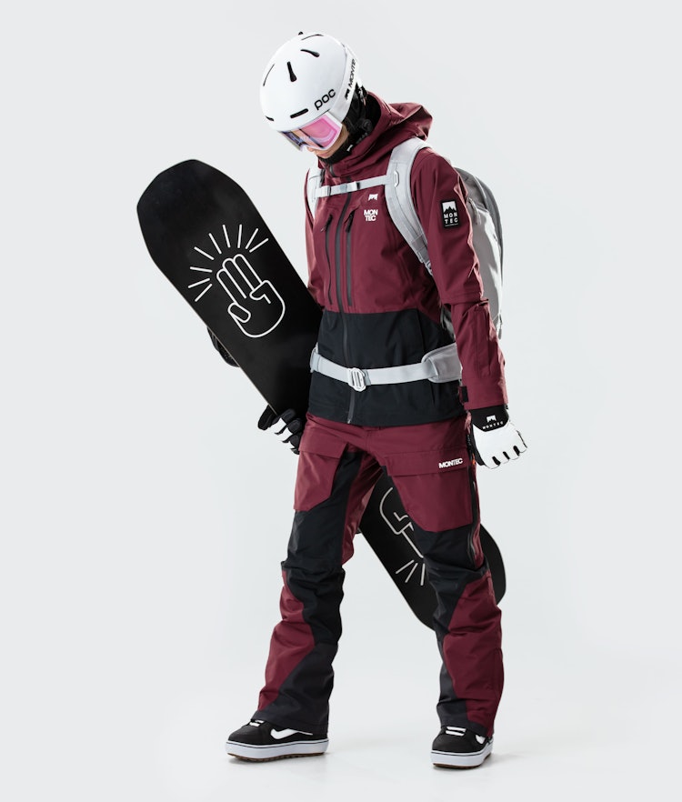 Moss W 2020 Veste Snowboard Femme Burgundy/Black, Image 7 sur 9