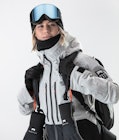 Moss W 2020 Snowboard Jacket Women Light Grey/Black Renewed