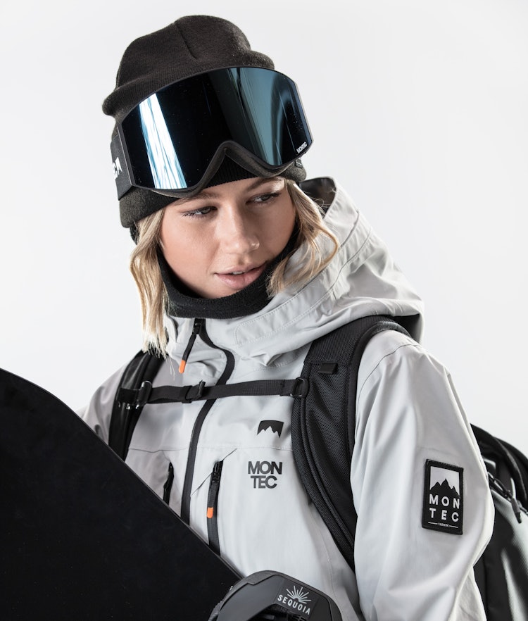 Moss W 2020 Snowboard Jacket Women Light Grey/Black, Image 3 of 10