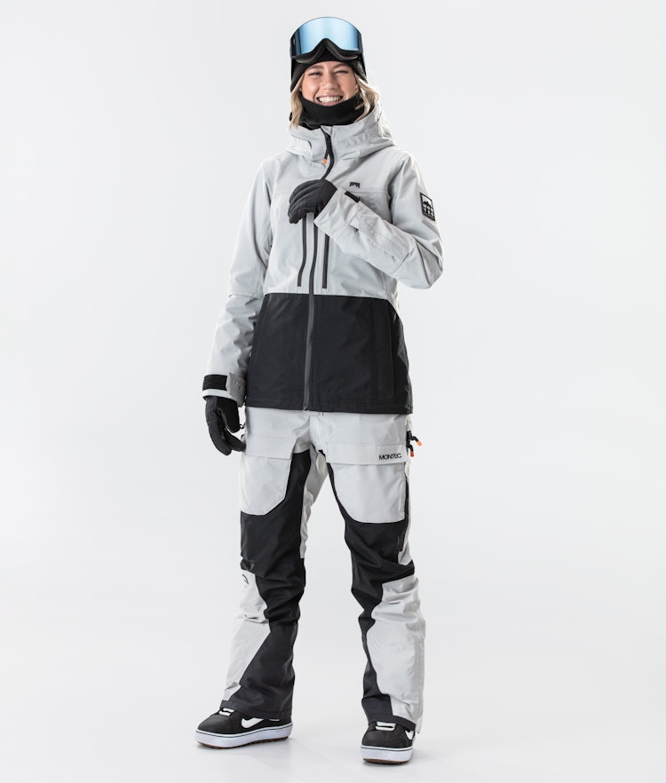 Moss W 2020 Veste Snowboard Femme Light Grey/Black, Image 6 sur 10
