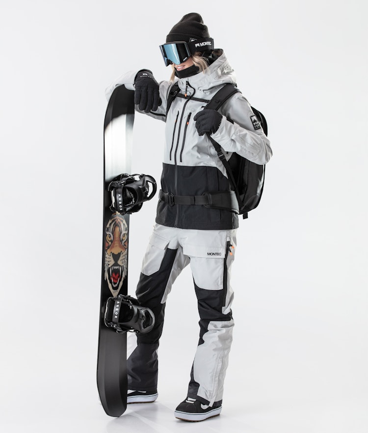 Moss W 2020 Snowboard Jacket Women Light Grey/Black Renewed