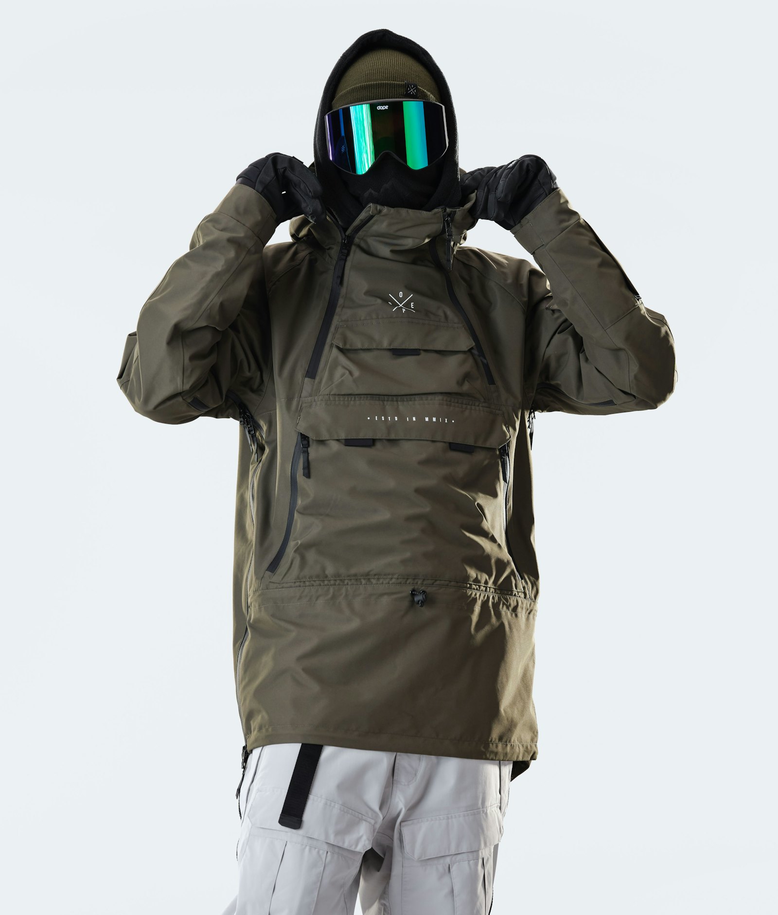 Akin 2020 Snowboard Jacket Men Olive Green Renewed