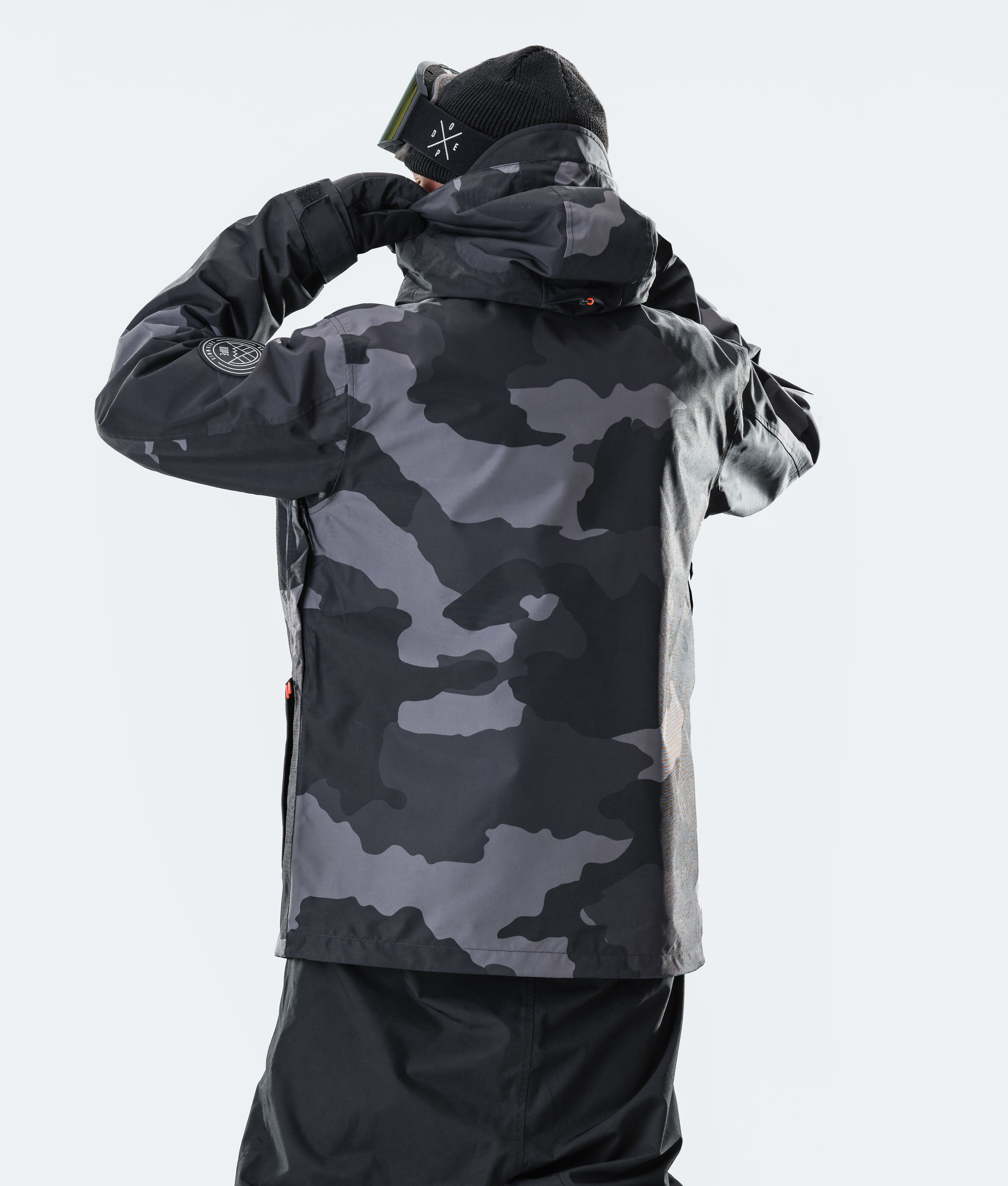 black camo ski jacket