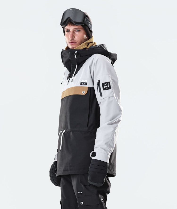 Annok 2020 Veste Snowboard Homme Light Grey/Gold/Black, Image 3 sur 7