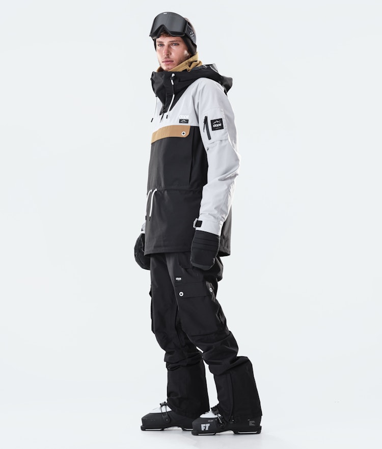 Dope Annok 2020 Veste de Ski Homme Light Grey/Gold/Black, Image 6 sur 7
