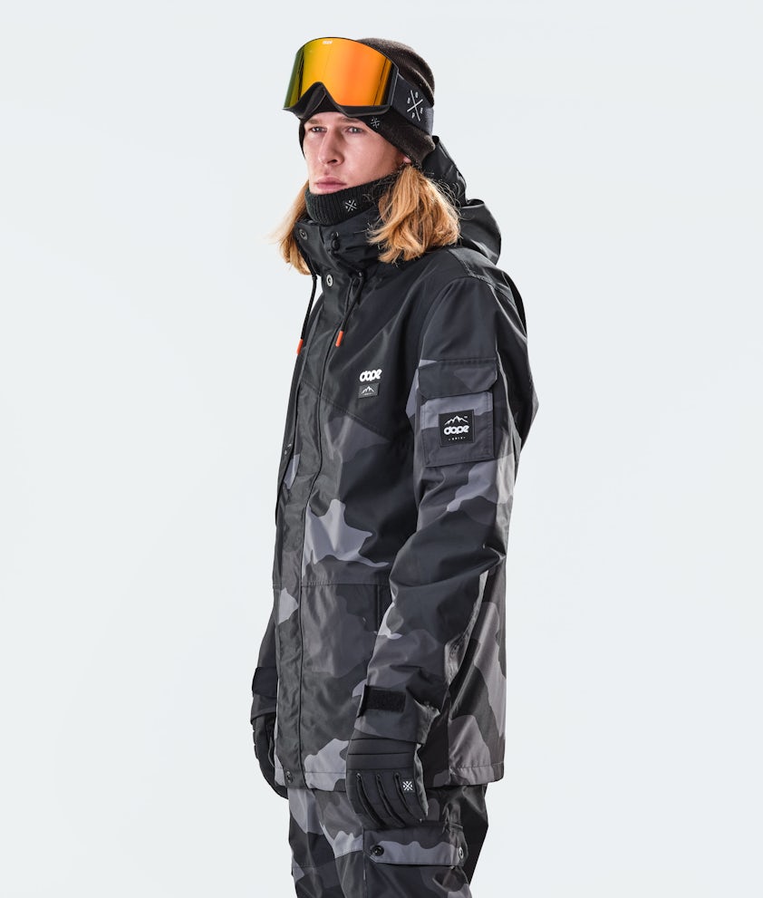 Dope Adept Snowboard Jacket Black/Black Camo | Ridestore.com