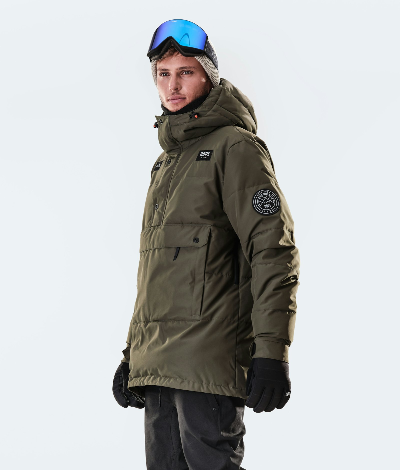 Dope Puffer 2020 Snowboard Jacket Men Olive Green