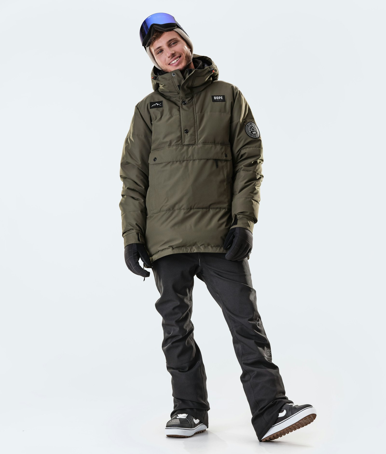 Puffer 2020 Snowboard Jacket Men Olive Green