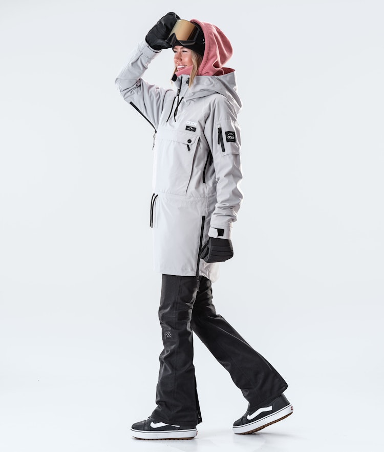 Annok Long W Snowboard jas Dames Light Grey, Afbeelding 5 van 6