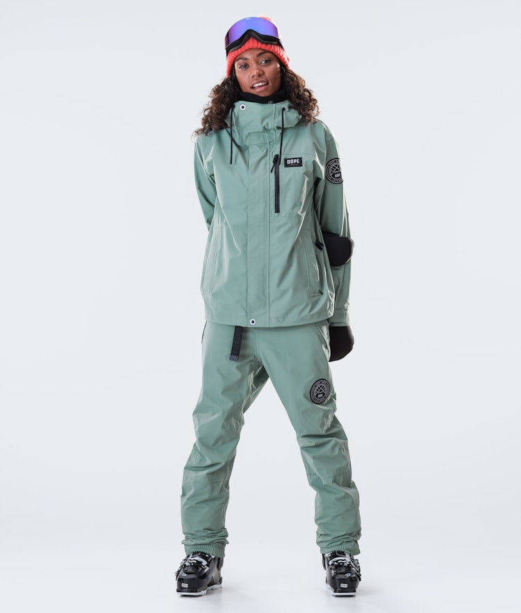 Dope Blizzard W Full Zip 2020 Ski jas Dames Faded Green, Afbeelding 4 van 5