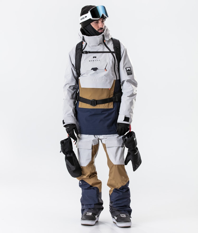 Doom 2020 Snowboard Jacket Men Light Grey/Gold/Marine Renewed