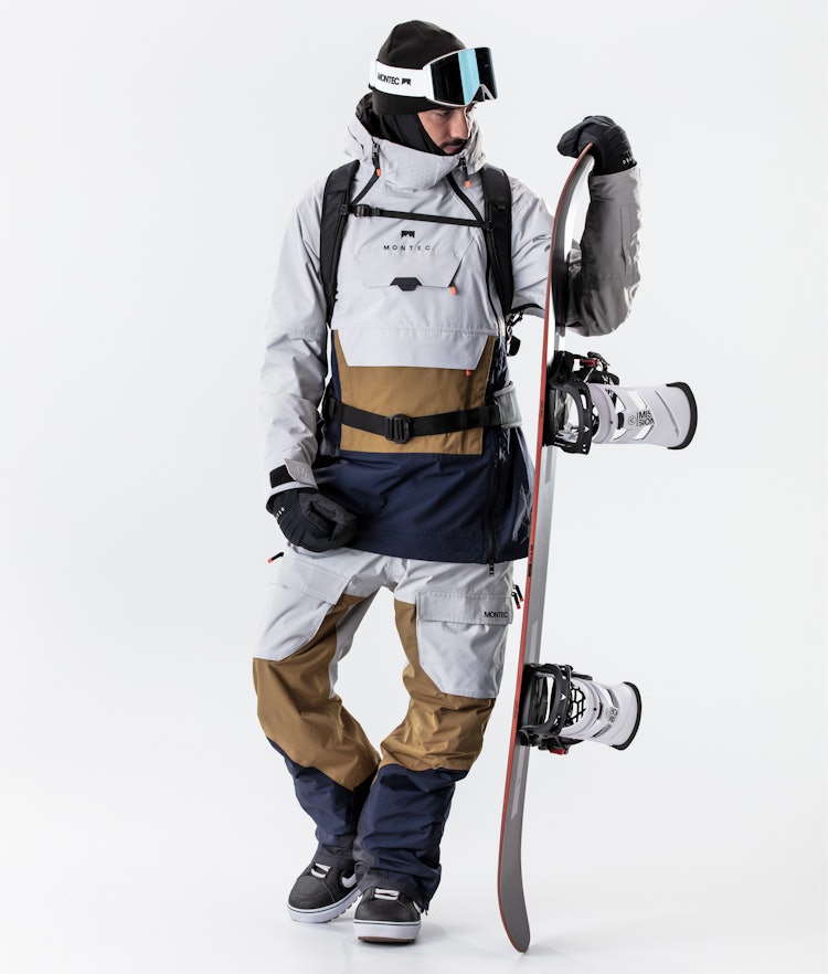 Montec Doom 2020 Snowboardjakke Herre Light Grey/Gold/Marine
