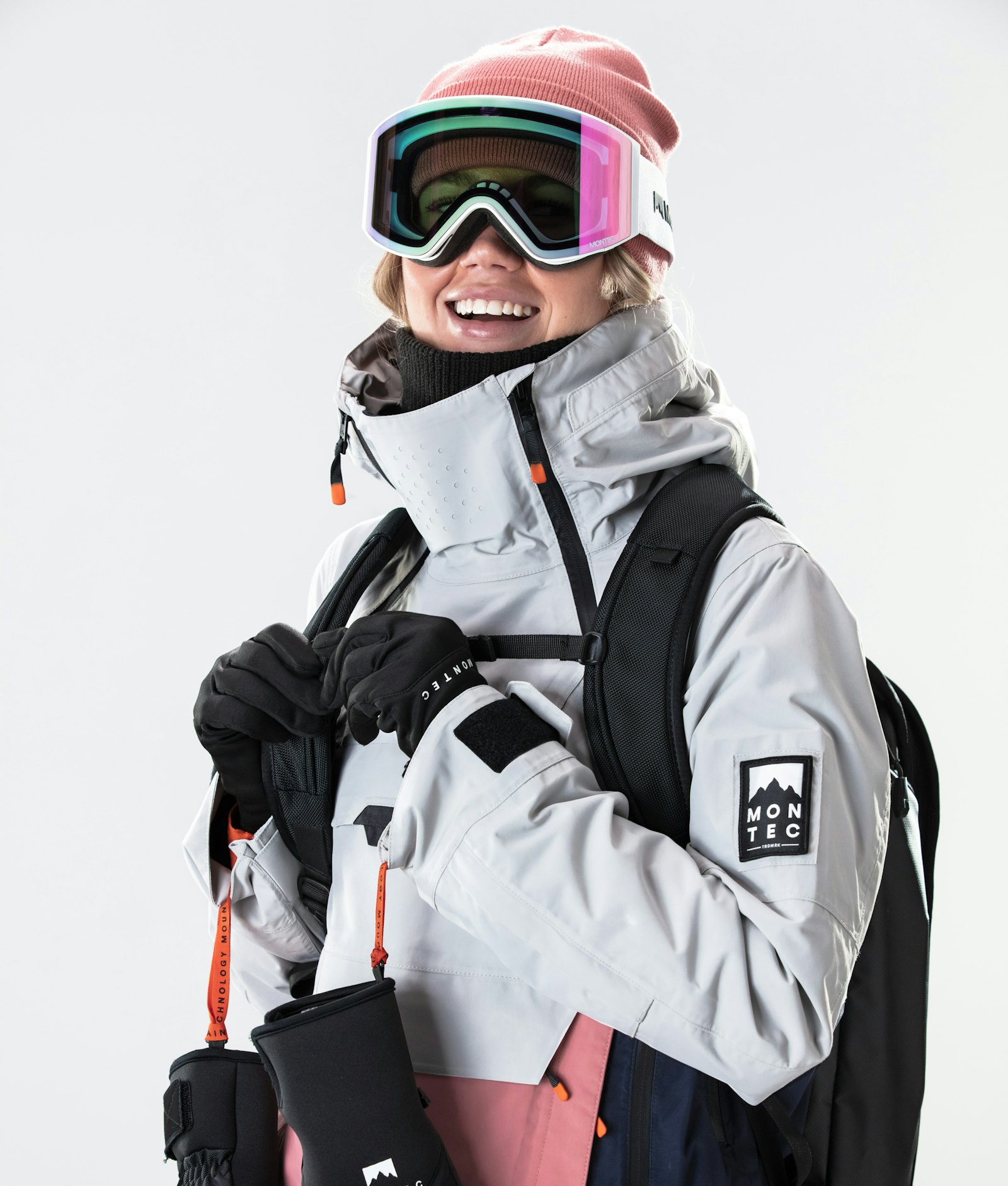 Montec Doom W 2020 Snowboardjacke Damen Light Grey/Pink/Marine