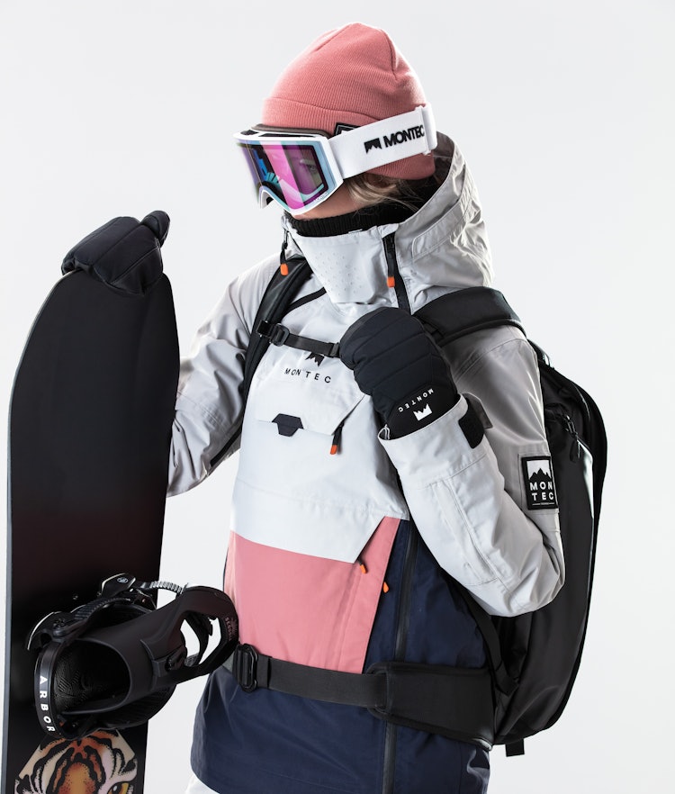 Doom W 2020 Snowboardjakke Dame Light Grey/Pink/Marine