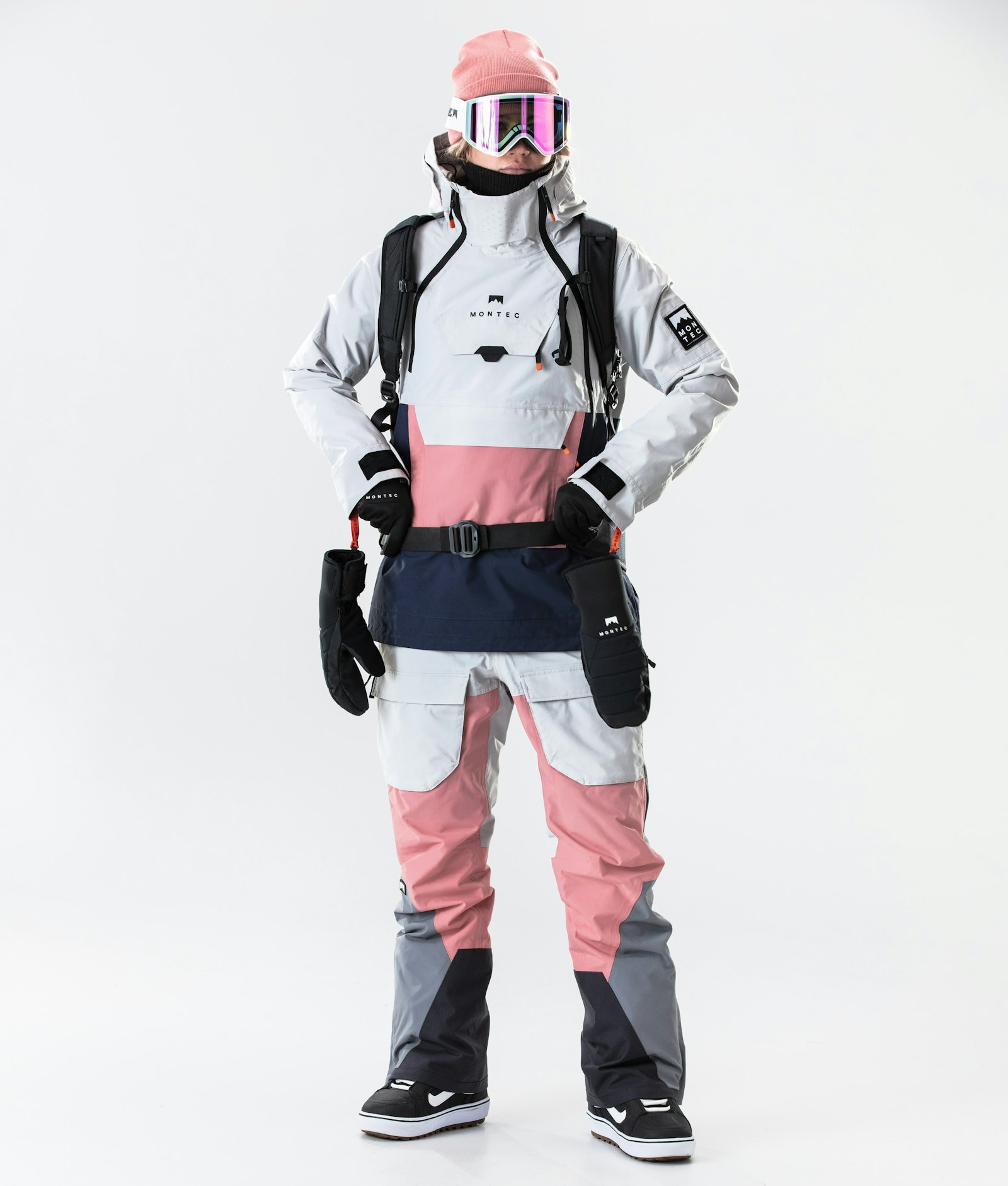 Doom W 2020 Snowboardjakke Dame Light Grey/Pink/Marine