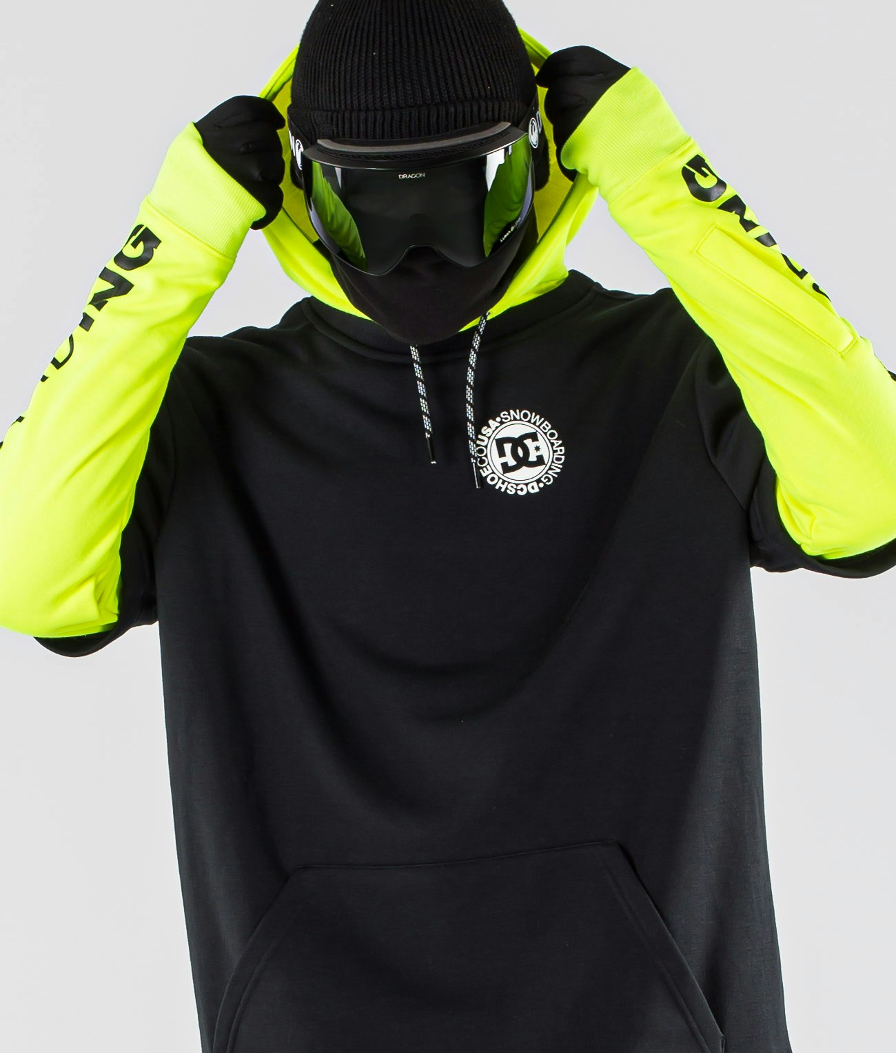 DC Snowboard Fleece Jacke DRYDEN Hoodie 2021 safety yellow Pullover