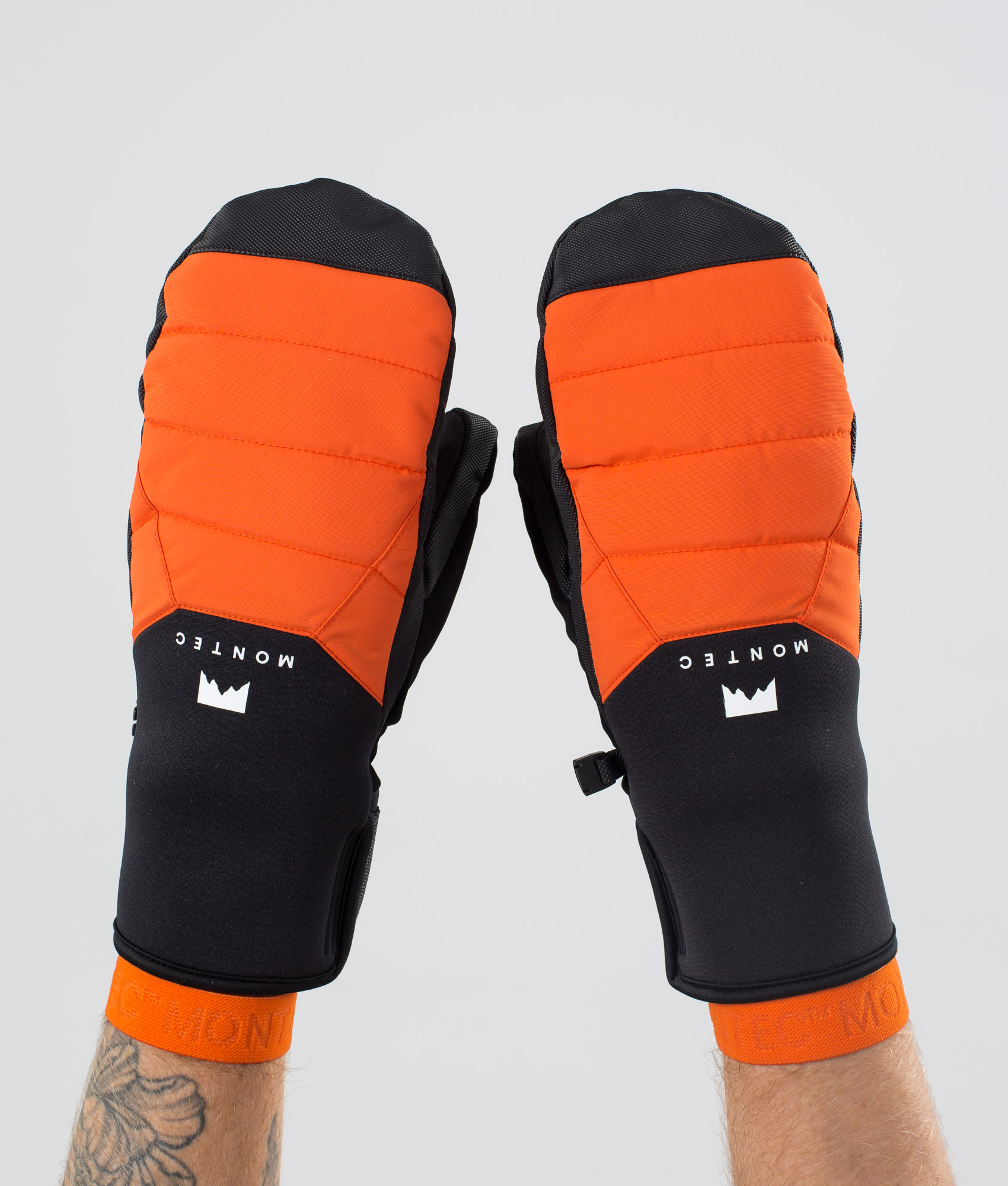 Orange snowboard shop mittens