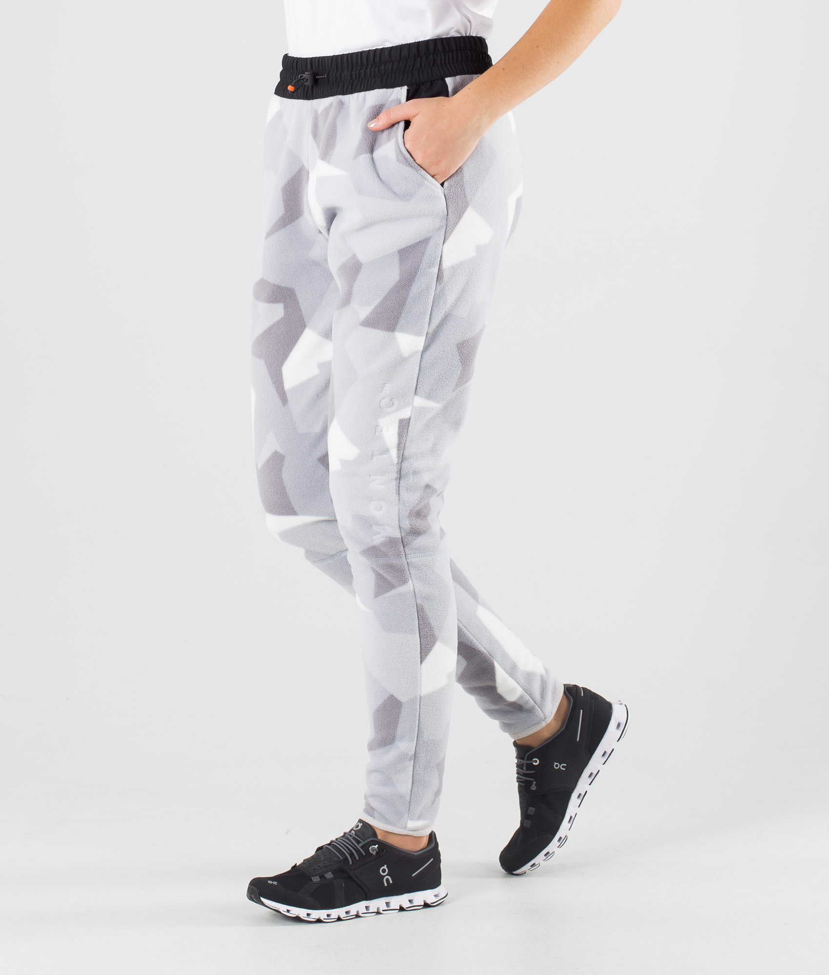 womens white camo joggers