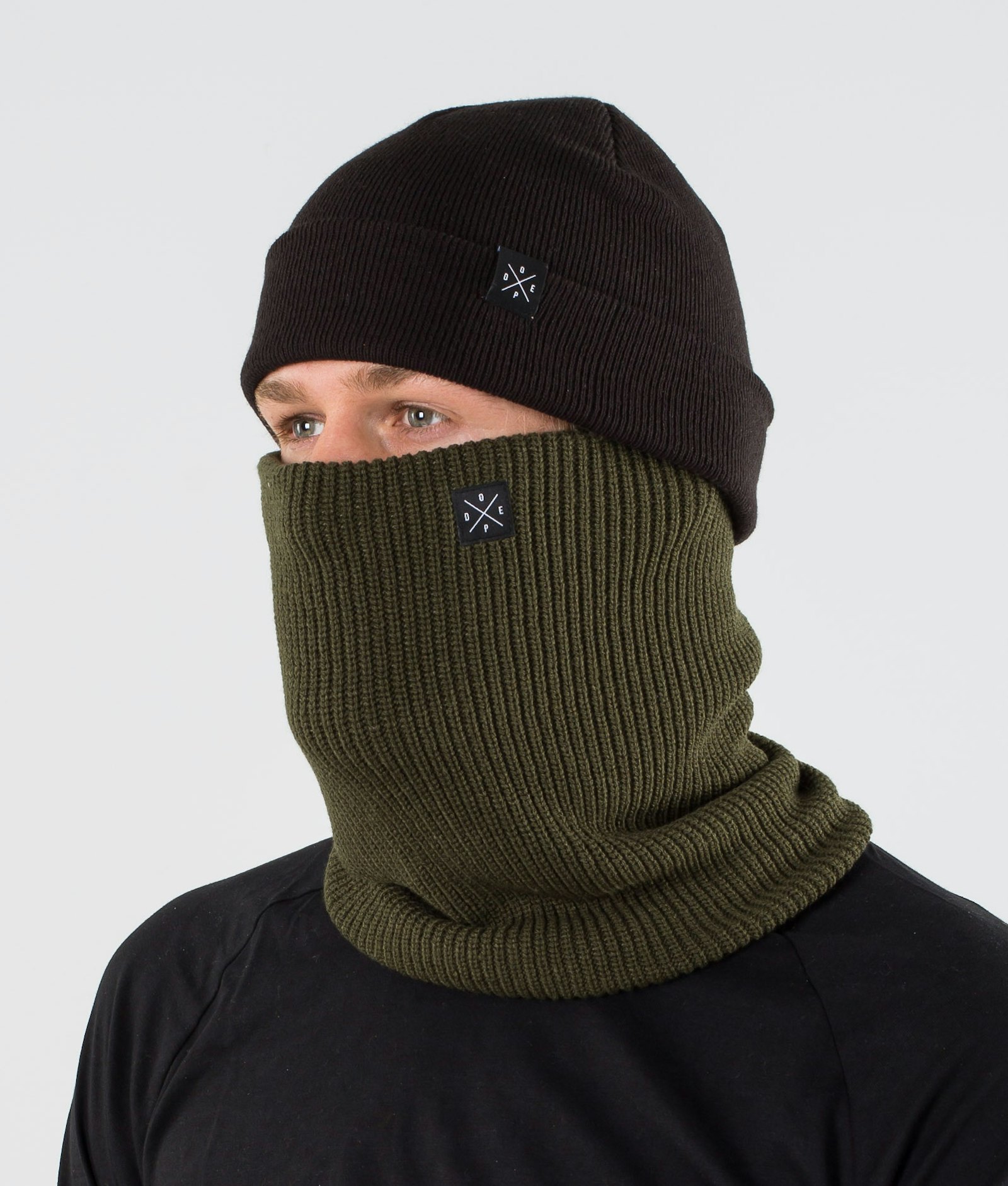 Dope 2X-UP Knitted Pasamontañas Olive Green