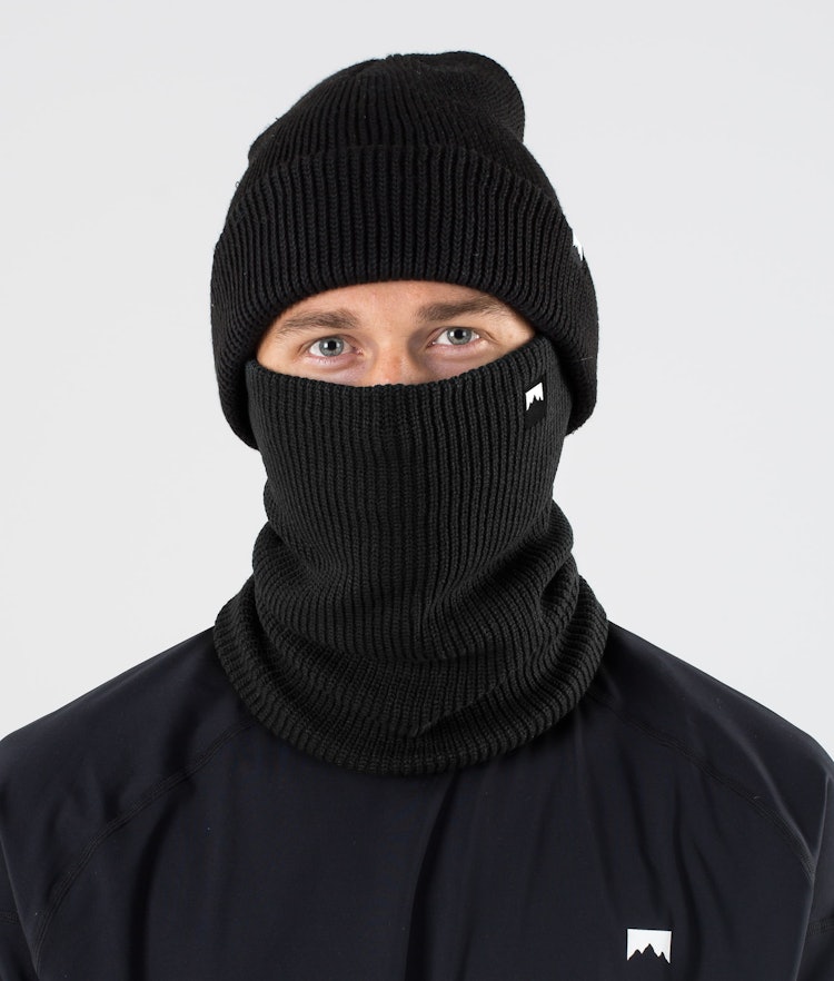 Classic Knitted Facemask Black, Image 2 of 4