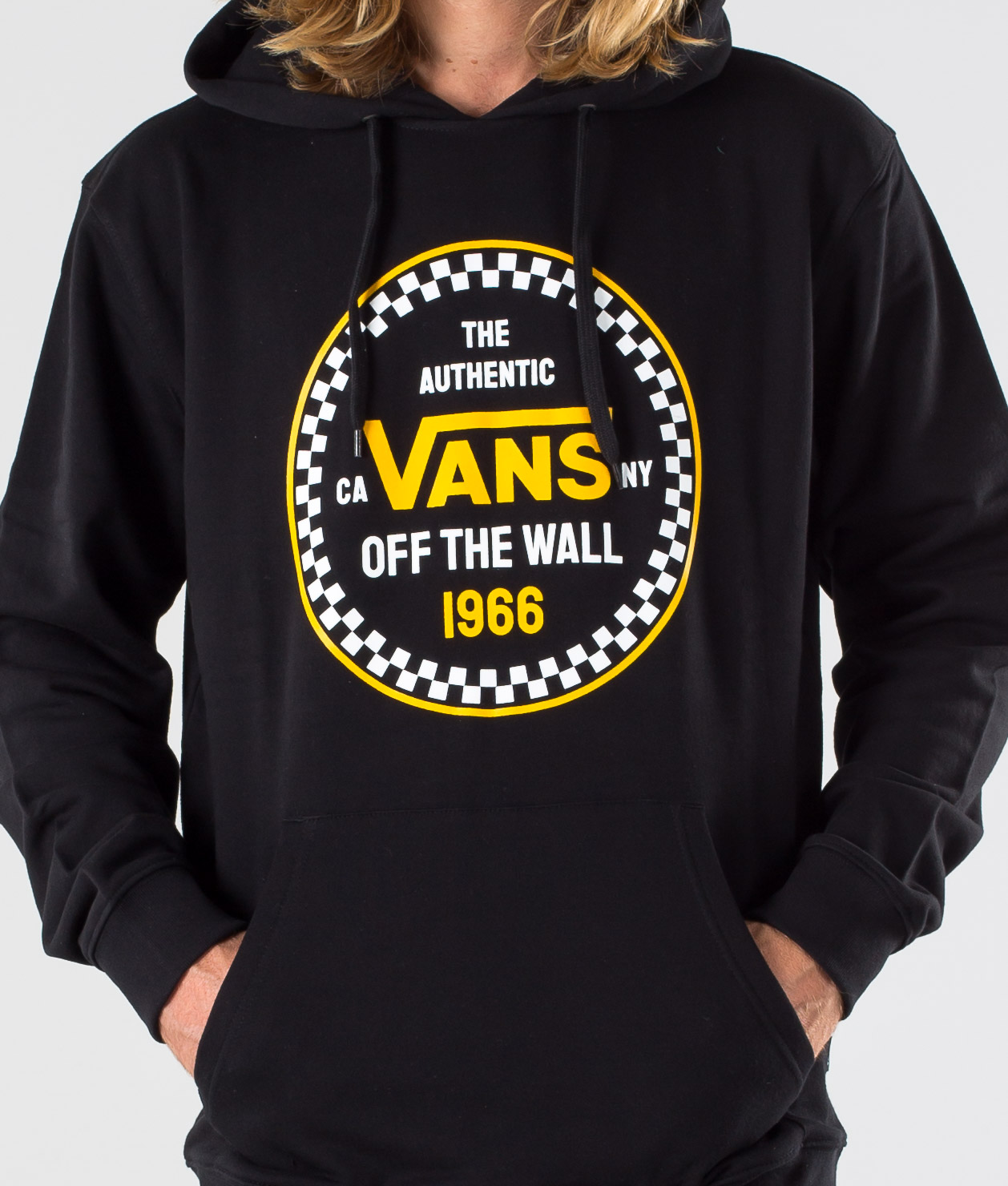 black and yellow vans hoodie