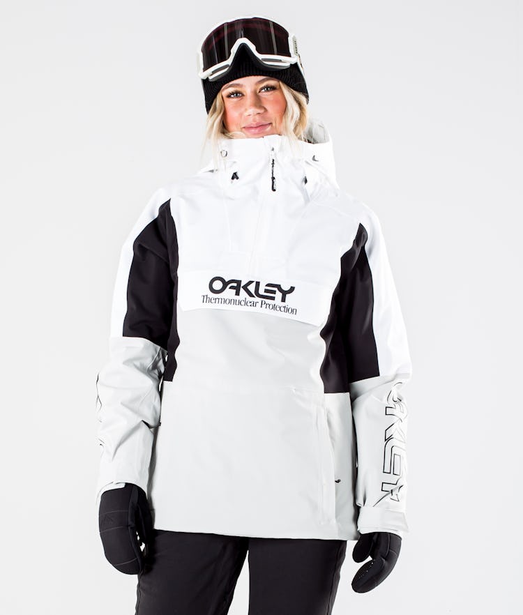 Aan afgewerkt opslag Oakley Insulated Anorak Snowboard Jacket Women White/Grey | Ridestore UK