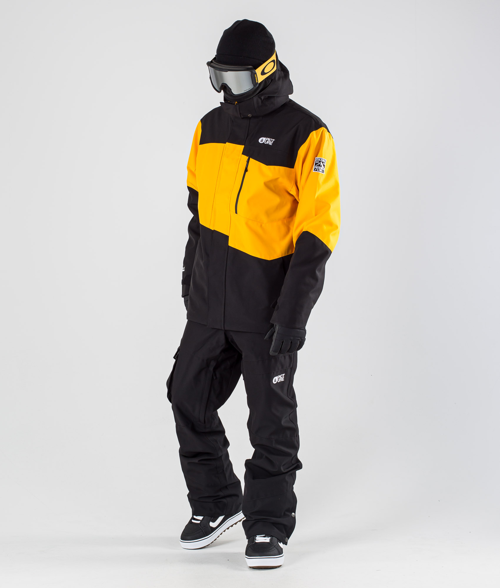 yellow and black snowboard jacket